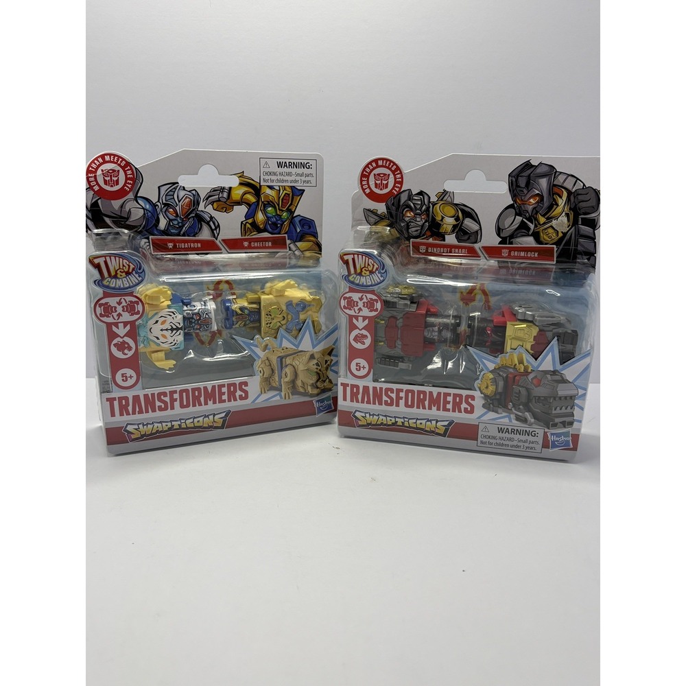(2) PACK LOT -Transformers SWAPTICONS Shockwave/TWIST COMBINE